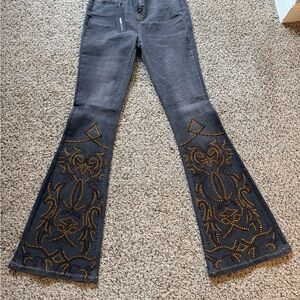 Embellished Flare Jeans